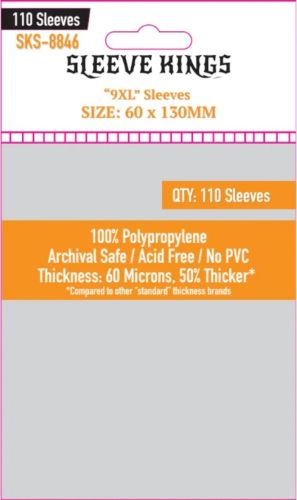 Sleeve Kings 9XL Sleeves (60 X 130 MM) 110 Pack, 60 Microns, SKS-8846